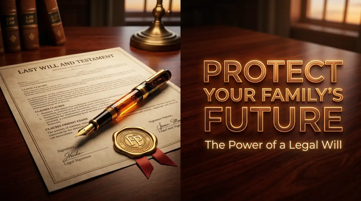 A glowing legal document and a gavel representing a legally binding will on a wooden desk.