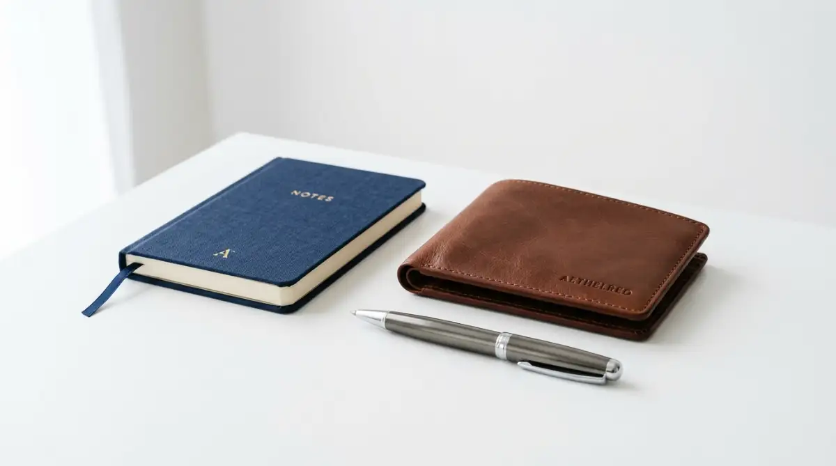 A person writing down their daily expenses in a small notebook next to a cup of coffee.