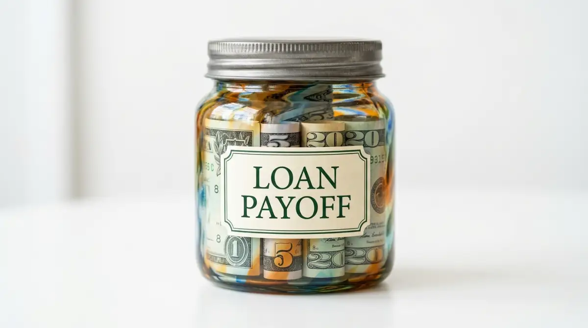 Hand writing an extra loan payment into a monthly budget planner